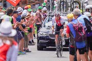 Claudio Imhof in der zweiten Etappe auf der Fahrt ins Bergpreistrikot.(Bild: Andy Mueller/freshfocus)