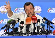 Vizepremier Matteo Salvini an einer Pressekonferenz in Mailand. (Bild: Daniel dal Zennaro/EPA, 27. Mai 2019)