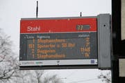 Die VBSG-Haltestellen Naturmuseum, Zil, Ostfriedhof und Guggeien sollen ebenfalls mit Anzeigetafeln des Fahrgast-Informationssystems bestückt werden. Dafür wurde im Osten der Stadt eine Petition lanciert. (Bild: Reto Voneschen - 4. April 2019)