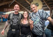 Zufriedene Besucher: Seidlein, Dani und Casi. (Bild: Andrea Stalder)