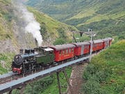 Bisher war die HG 4/4 Nummer 704 nur auf Testfahrten auf der Furka-Bergstrecke unterwegs. Am Dienstag wird sie offiziell in Betrieb genommen. (Bild: Martin Horath)