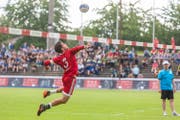 Captain Raphael Schlattinger führte die Schweizer Nationalmannschaft an (Bild: Fabio Baranzini / Swiss Faustball, Aarau, 23. Juni 2019)