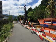 Aktuell wird auf dem Freigleis gebohrt. Bild: rk