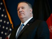 US-Aussenminister Mike Pompeo besuchte am Dienstag überraschend die afghanische Hauptstadt Kabul. Die USA wollen bis Ende August ein Friedensabkommen mit den radikalislamischen Taliban erreichen. (Bild: KEYSTONE/AP POOL/JACQUELYN MARTIN)
