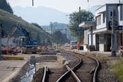 Der Bahnhof Menznau wird derzeit komplett umgebaut. (Bild: Nadia Schärli, 25. Juni 2019)