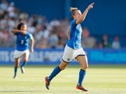 Joker Aurora Galli bejubelt ihr Tor zum 2:0-Sieg von Italien im WM-Achtelfinal gegen China (Bild: KEYSTONE/EPA/GUILLAUME HORCAJUELO)