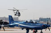 Eine PC-21 auf einem Luftwaffenstützpunkt in der saudischen Hauptstadt Riad. (Bild: Fayez Nureldine/AFP (Riad, 25. Januar 2017))