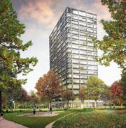 Mit seinen 64 Metern Höhe wird das Geschäfts- und Wohnhaus Steinachs Ortsbild prägen. (Bild: PD)