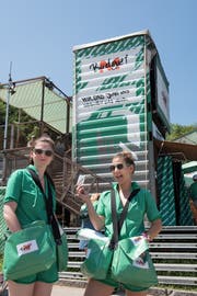 Das M-Budget-Zelt vor der Sitterbühne gehört seit fast 20 Jahren zum Open Air St.Gallen. (Bild: Adriana Ortiz Cardozo)