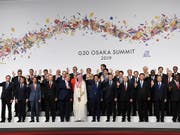 Der Handelskonflikt zwischen den USA und China, der Klimawandel und die Kriegsgefahr in der Golfregion stehen im Mittelpunkt des G20-Gipfels, der am Freitag im japanischen Osaka begonnen hat. (Bild: KEYSTONE/EPA POOL/ANDY RAIN / POOL)