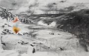 Monika Müller: «Ways of Turner 36 (Keld)», Graphitpulver, Farbstift und Bleistift. (Bild: Bea Weinmann)
