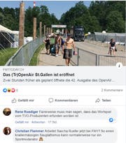 Ein Facebook-Post zum Tropen Air St.Gallen - einschliesslich Präzisierung von René Rödiger und einer eher kritischen Wortmeldung.