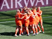 Niederländischer Torjubel an der Frauen-WM. Der Europameister steht in den Halbfinals (Bild: KEYSTONE/AP/FRANCOIS MORI)