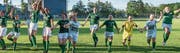 Die Frauen des FC St. Gallen-Staad freuten sich am zweitletzten Spieltag über den Aufstieg in die Nationalliga A. (Bild: Tagblatt/Michel Canonica)