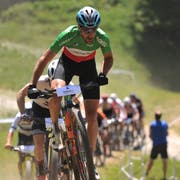 Der Italiener Gerhard Kerschbaumer fuhr die Konkurrenz im Eliterennen in Grund und Boden. (Bild: Urs Hanhart, Andermatt, 30. Juni 2019)