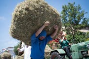 Brauchtum in all seinen Facetten: Die Landjugend Riviera der Luzerner Rigi-Gemeinden präsentierte sich als Wildheuer. (Bilder: Boris Bürgisser, Horw, 30. Juni 2019)