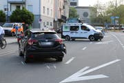 Die Unfallstelle nach der Verzweigung der Zürcher- mit der Fürstenlandstrasse. (Bild: Stadtpolizei St.Gallen - 4. Juni 2019)