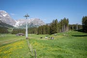 Die Unfallstelle auf der Gerschnialp oberhalb von Engelberg. (Bild: Keystone/Urs Flüeler, 5. Juni 2019)