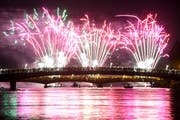 Hohe Feinstaubbelastung, aber nur marginale Co2-Quelle: Feuerwerk am Konstanzer Seenachtsfest. (Bild: Felix Kästle/DPA/12.August 2017)