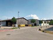 Neben der Scheune entsteht die neue Halle, in die sich die Holderhof AG einmieten wird. (Bild: Andrea Häusler)