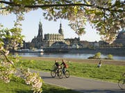 Der Elbufer-Radweg in Dresden.