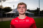 Bradley Fink posiert im Rahmen eines Trainings der Schweizer U15-Nationalmannschaft in Nottwil. (Bild: Philipp Schmidli (18. September 2017))