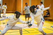 Denkt bereits an die EM in Düsseldorf: Max Heinzer (rechts) im Duell mit Alexandre Pittet. (Bild: Christian H. Hildebrand (Zug, 8. Juni 2019))