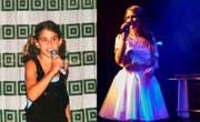 Eliane Müller links bei einem Auftritt bei einer Mini Playback Show, rechts bei einem «echten» Auftritt. (Bilder: PD/Patrick Hoerdt)