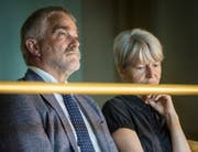 Hans Munz und PHTG-Rektorin Priska Sieber an einer Sitzung des Grossen Rates des Kantons Thurgau. (Bild: Reto Martin/19. Juni 2019)