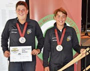 Goldmedaille für Sven Sprenger (rechts) und Bronze für seinen Bruder Gian am Eidg. Schützenfest für Jugendliche in Frauenfeld.