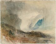 Auflösung der Form wie bei romantischen Komponisten: Der Gotthard-Sturm von William Turner (1775–1851) hängt jetzt im Kunstmuseum Luzern. (Bild: © Tate, London, 2019)
