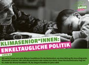 Plakat der Klimasenioren. (Bild: PD)