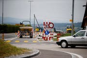 Vom 8. Juli bis zum 11. August ist die Strecke zwischen Talacher (im Bild) und Margel gesperrt. (Bild: Stefan Kaiser, Baar, 9. Juli 2019)
