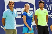 Beim US Open 2010 spielte Clijsters mit Federer und Nadal ein Show-Match. (Bild: AP)