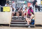 Die Plattform darf von einer Gruppe jeweils fünf Minuten in Beschlag genommen werden. (Bild: Andrea Stalder)