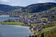 Das «Städtchen am See» als Vision für die Zukunft des Ägeritals. Bild: Stefan Kaiser, Oberägeri, 24. April 2019