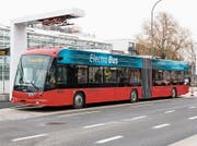 So sieht der neue vollelektronische Gelenkbus der ZVB aus. (Bild: PD)