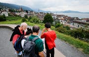 Der Detektiv-Trail führt unter anderem zum Aussichtspunkt Guggi oberhalb der Stadt Zug. (Bild: Stefan Kaiser (Zug, 15. Juli 2019))