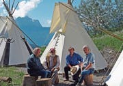 Wilder Westen zuhinterst im Engelberger Tal: Thomas Götz, David M. Zurbuchen, Michael Enzler, Jean Grädel (v. l.). (Bild: Dieter Langhart)