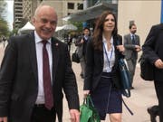 Bundespräsident Ueli Maurer war im April an der Frühjahrstagung des Internationalen Währungsfonds (IWF) und der Weltbank in Washington. Damals sprach er davon, dass die Blockade im Doppelbesteuerungsabkommen bald gelöst werden könnte. (Bild: KEYSTONE/ROMAN ELSENER)
