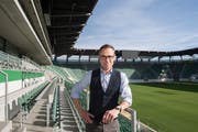Matthias Hüppi, ehemaliger Sportjournalist bei SRF, ist neuer Präsident vom FC St. Gallen. (Bild: Alex Spichale)
