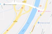 Beim «Ausfahrtsohr» der Autobahn A14 befindet sich der Biberdamm. (Screenshot: Google Maps)