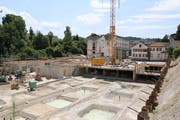 So präsentierte sich die Baustelle am Freitag. In wenigen Wochen bereits wird sie völlig anders aussehen. (Bilder: Hans Suter)