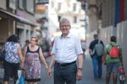 Pfarrer Markus Sahli in der Hertensteinstrasse. (Bild: Pius Amrein, Luzern, 24.Juli 2019)