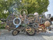 Jean Tinguelys fahrbare Maschinenskulptur «Klamauk» kann nicht mit an die Fête des Vignerons in Vevey. (Bild: Museum Tinguely)