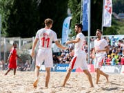 Die Schweizer Beach-Fussballer sind auch 2019 an der WM-Endrunde dabei. (Bild: KEYSTONE/Severin Bigler)