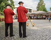 Alphornbläser gehören vielerorts zum 1. August. Archivbild: Patrick Hürlimann (Hünenberg, 1. August 2017)