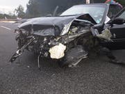 Beim Unfall auf der A2 entstand Sachschaden in der Höhe von rund 20'000 Franken. (Bild: Kapo Uri, Erstfeld, 27. Juli 2019)