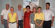 Ruedi Götz, Vergabekommission CH; Irene Lingg-Beck, Protokollführerin ROKJ; René Zweidler, Präsident ROKJ; Martha Spiegel, Vergabekommission FL; Dagmar Bühler-Nigsch, Vergabekommission FL; Ursi Dommer, Vergabekommission CH und Philipp Marxer, Vizepräsident ROKJ (von links). Bild: PD