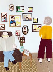 Der Umgang mit Enkeln und Stiefenkel verlangt von Grosseltern Fingerspitzengefühl. Illustration: Sabine Rufener